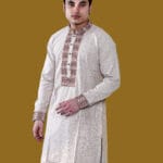 পেট্রোল কালার শেনিল পাঞ্জাবী <br> কোডঃ ১০২ - Image 3