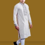 লাইট অ্যাশ কালার শেনিল পাঞ্জাবী 
 কোডঃ ১০৩ - Image 3