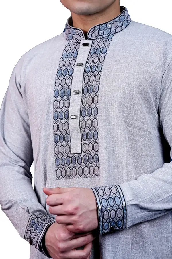অ্যাশ কালার শেনিল <br> পাঞ্জাবী <br> কোডঃ ১০১ - Image 2