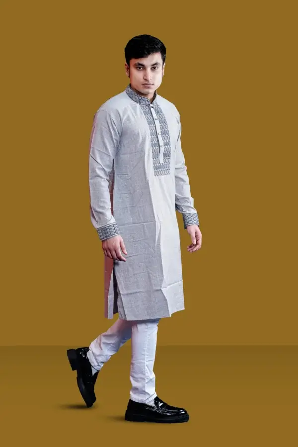 অ্যাশ কালার শেনিল <br> পাঞ্জাবী <br> কোডঃ ১০১ - Image 3