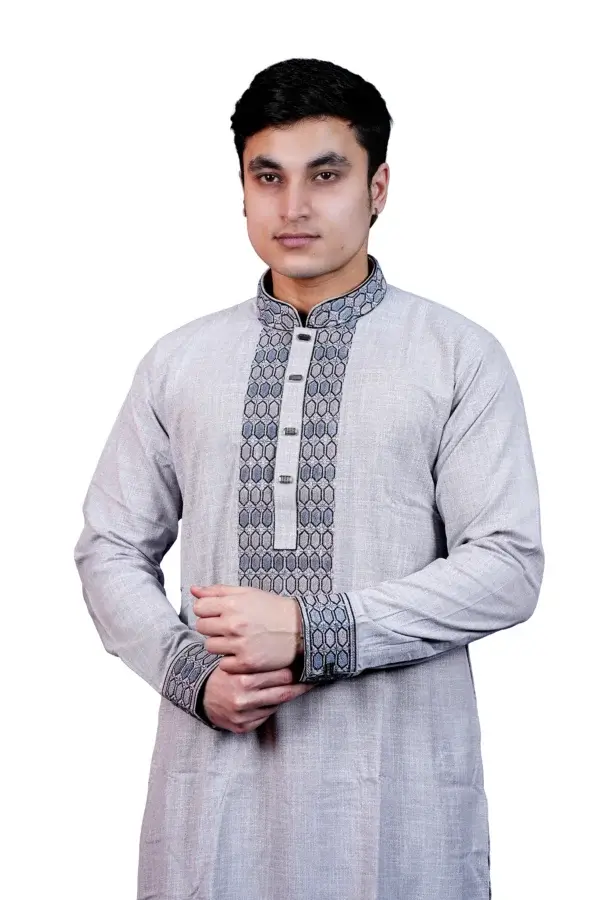 অ্যাশ কালার শেনিল <br> পাঞ্জাবী <br> কোডঃ ১০১